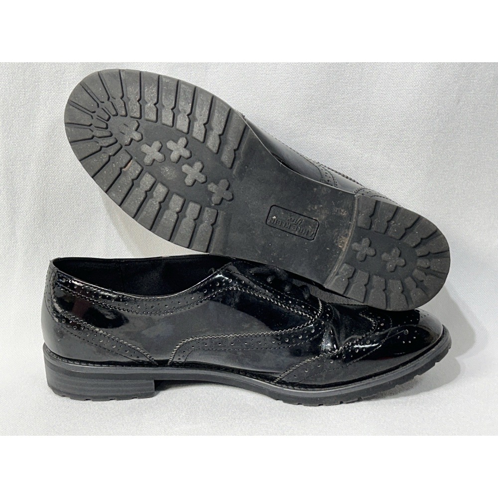 Ann Klein IFLEX Man Made Material Oxford Wing Tip 8M- BLACK GLOSS - Picture 6 of 8